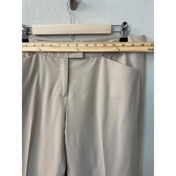 Lafayette 148 Irving Dress Pants Straight Leg Career Casual Trousers Beige Sz 12 - Picture 2 of 10